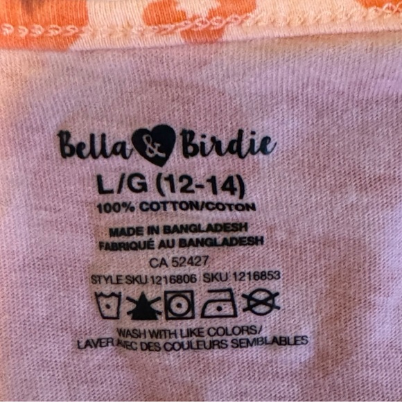 Bella & Birdie Girls Floral Print Dress Short Sleeve Sundress Orange L 12 14 - Picture 3 of 4